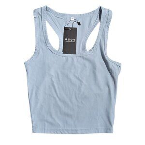 NWT | GGOV Light Blue Ribbed Racerback Crop Tank Top | Size XS